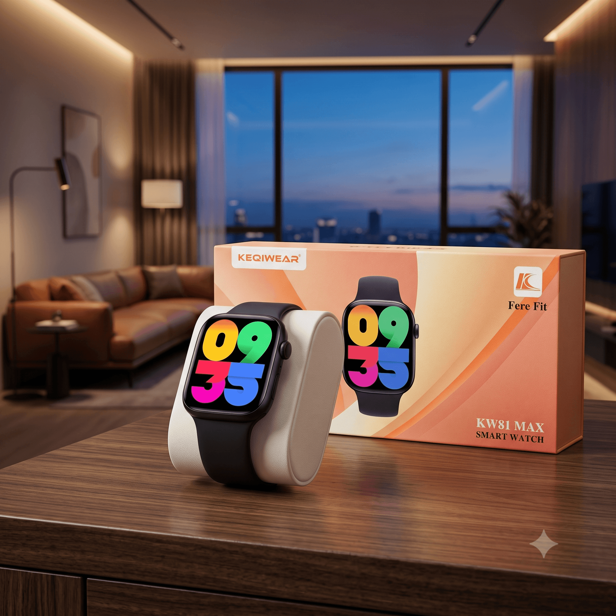 Keqiwear KW81 Max Smartwatch β Premium Fitness Tracker with HD Touchscreen, Fere Fit App Ecosystem, Heart Rate Monitor, and Sports Tracking